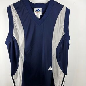Adidas Blue and Silver Sleeveless Top